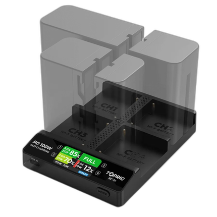 Accsoon TopRig 100W 4-Bay NP-F Fast Charger
