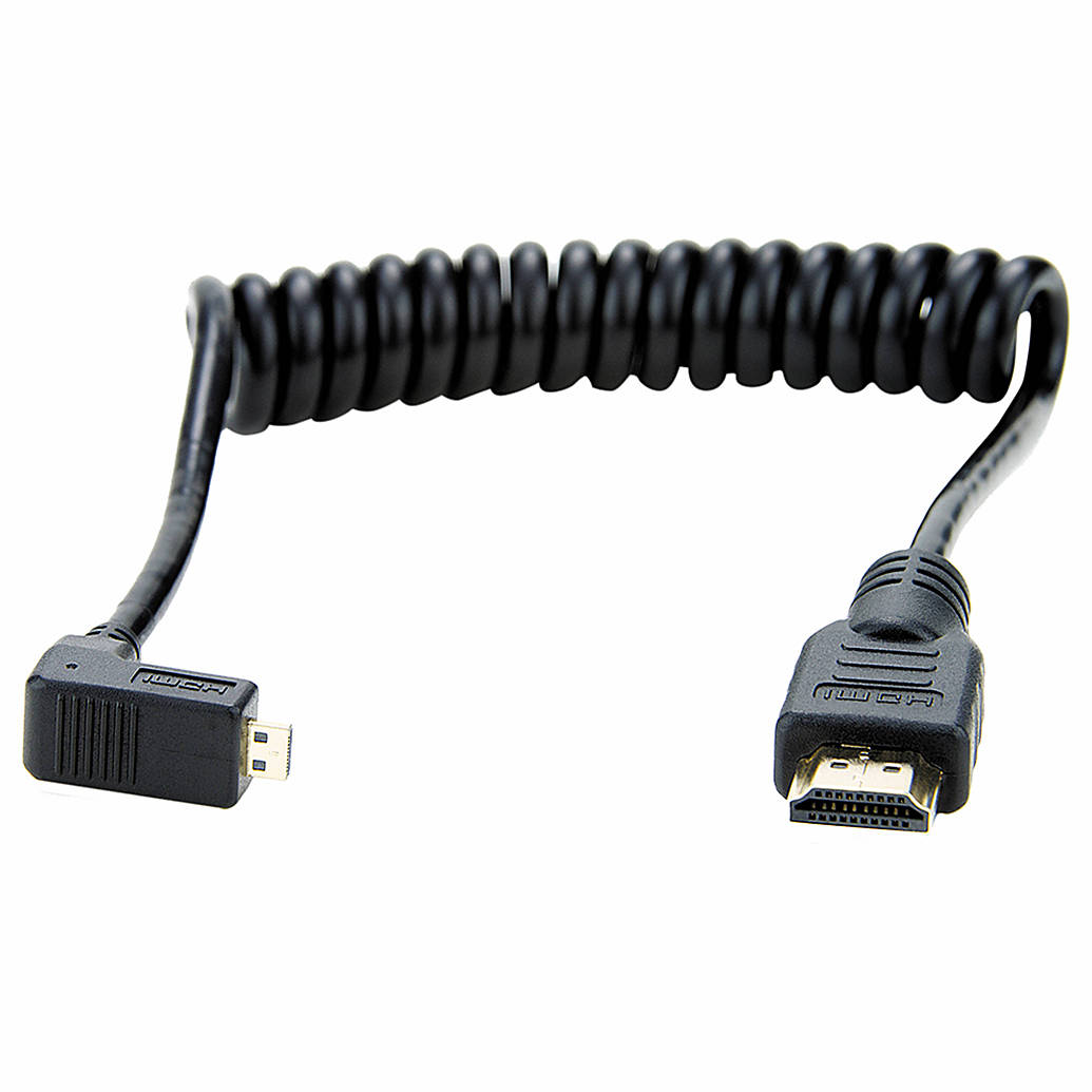 Atomos COILED Right-Angle MICRO to FULL HDMI Cable (30cm)