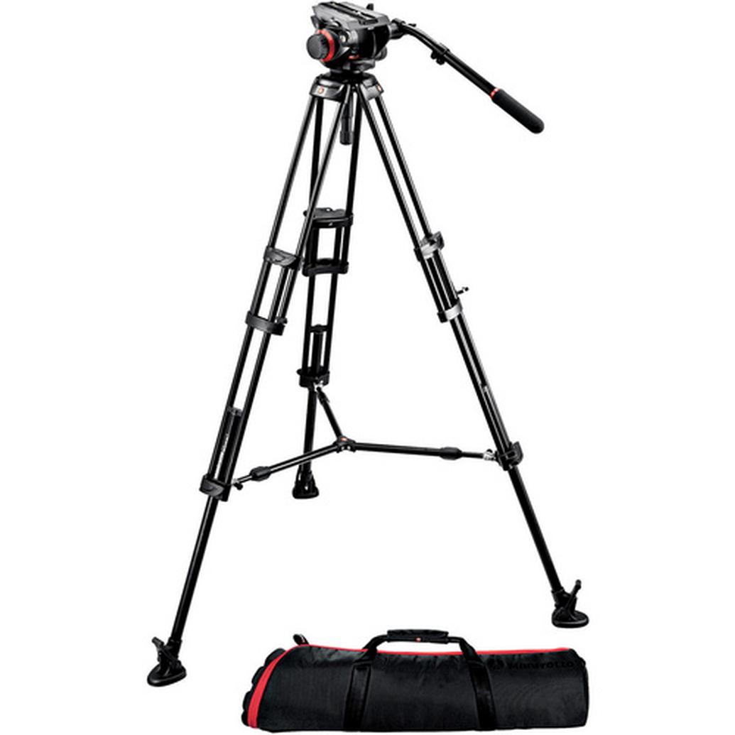 Manfrotto 504HD Fluid Head With 546B Tripod Kit Plus Spreader  and  Bag