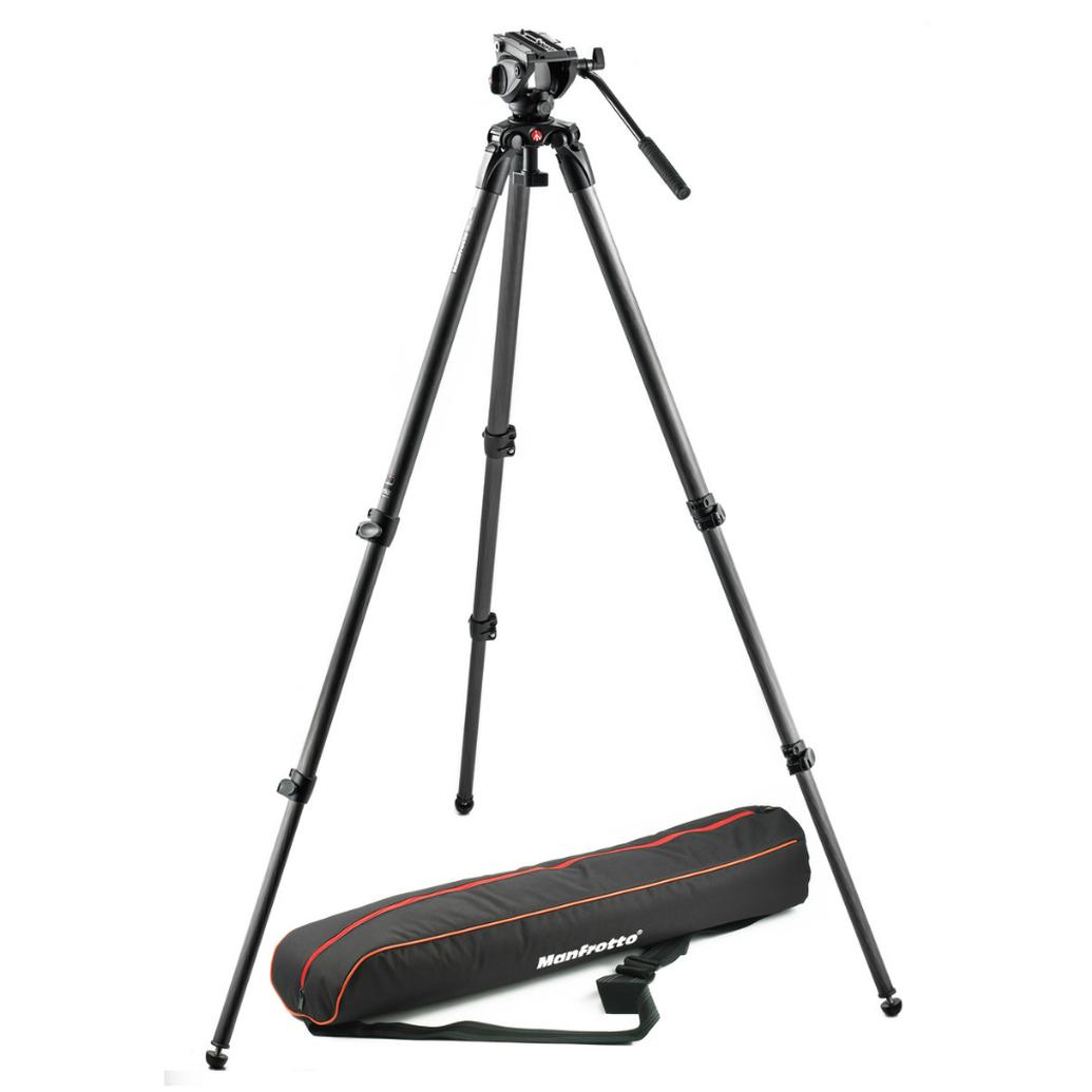 Manfrotto MVH500A Half Ball Fluid Head  and  535 Tripod with Carrying Bag