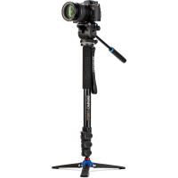 Benro A38FD Series 3 AL Monopod with Locking 3-Leg Base  and  S2PRO Head 3