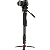 Benro A38FD Series 3 AL Monopod with Locking 3-Leg Base  and  S2PRO Head 3
