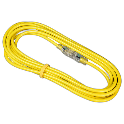 12/3 25ft 300V SJT Extension Cord LED Lighted End Prong Indoor/Outdoor