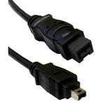 Firewire Cable IEEE-1394, 9P / 4P, Black, 15 ft 0