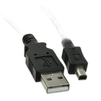 USB Type A Male / Mini-B Male Cable, 4 Pin, Black, 6 ft 0