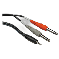 Hosa Technology Stereo Mini (3.5mm) Male to 2 Mono 1/4 Male Insert Y-Cable 0