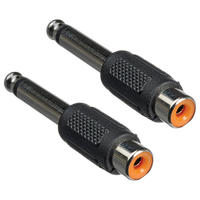 Hosa Technology GPR101 Male 1/4 Phone to Female RCA Adapter- 2 Pieces 0