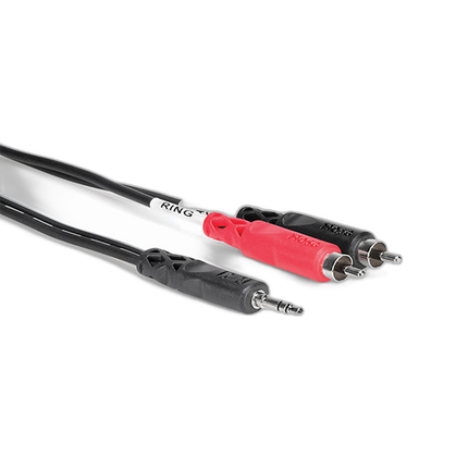 Hosa Technology Stereo Mini Male to 2 RCA Male Y-Cable (6FT)