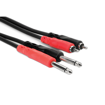 Hosa Technology Two 1/4in Phone Male to Two RCA Male Unbalanced Cable 6.6FT
