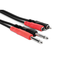 Hosa Technology Two 1/4in Phone Male to Two RCA Male Unbalanced Cable 6.6FT 0
