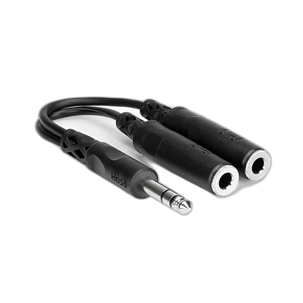 Hosa Technology Stereo 1/4in Male to Two Stereo 1/4in Female Y-Cable - 6in