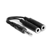 Hosa Technology Stereo 1/4in Male to Two Stereo 1/4in Female Y-Cable - 6in 0