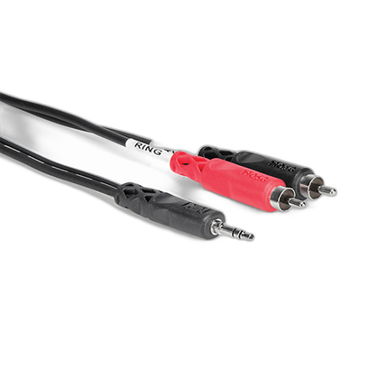Hosa Technology Stereo Mini (3.5mm) Male to 2 RCA Male Y-Cable - 3FT