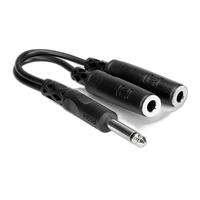 Hosa Technology 1/4in Male to Two 1/4in Female Y-Cable - 6INCH 0