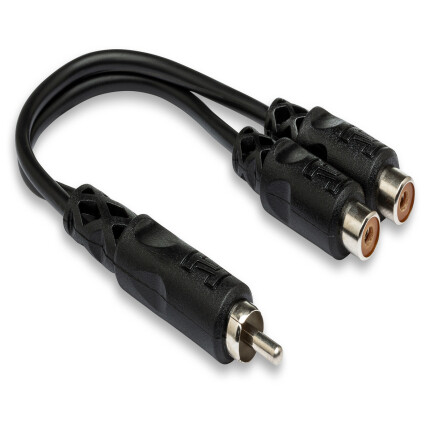 Hosa Technology RCA Male to 2 RCA Female Y-Cable - 6in