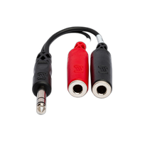 Hosa Technology Stereo 1/4in Male to 2 1/4in Mono Female Cable (6INCH) 0