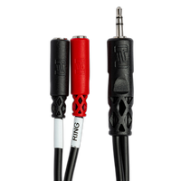 Hosa Technology Stereo 1/4in Male to 2 1/4in Mono Female Cable (6INCH) 1
