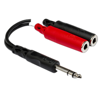 Hosa Technology Stereo 1/4in Male to 2 1/4in Mono Female Cable (6INCH) 2