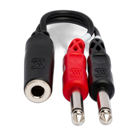 Hosa Technology Stereo 1/4in Female to 2 Mono 1/4in Male Y-Cable - 6 in 2
