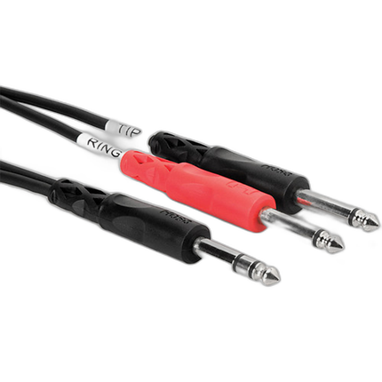 Hosa Technology Stereo 1/4in Male to (2) Mono 1/4in Male Y-Cable - 9.84FT