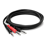 Hosa Technology Stereo 1/4in Male to (2) Mono 1/4in Male Y-Cable - 9.84FT 1