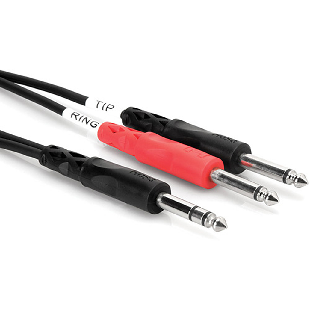 Hosa Technology Stereo 1/4in Male to (2) Mono 1/4in Male Y-Cable - 9.84FT