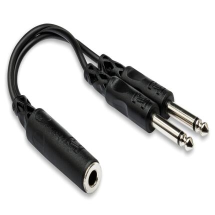 Hosa Technology 1/4in Female to Dual 1/4in Male Y-Cable (6INCH)