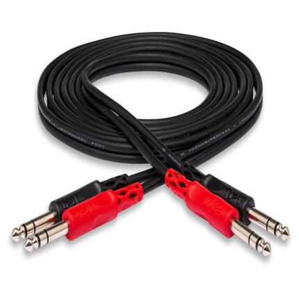 Hosa Technology Dual 1/4in TRS Male to Dual 1/4in TRS Male Stereo Audio