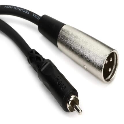 Hosa Technology RCA Male to 3-Pin XLR Male Audio Cable (Metal) - 5FT