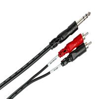Hosa Technology Stereo 1/4in Male to 2 RCA Male Y-Cable (10FT) 1