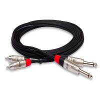 Hosa Technology HPR-0010X2 Dual 1/4in TS Male to Dual RCA Male Stereo Audio 0