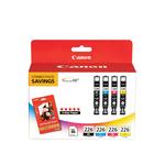 Canon CLI-226 4-Color Ink Tank with 50 Sheets 4x6 Photo Paper Plus Glossy II