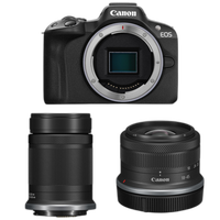 Canon EOS R50 Mirrorless Camera (Black) with RF-S 18-45mm  and  55-210mm Lenses 0