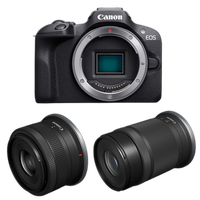 Canon EOS R100 Mirrorless Camera with RF-S 18-45mm  and  RF-S55-210mm Lenses 0