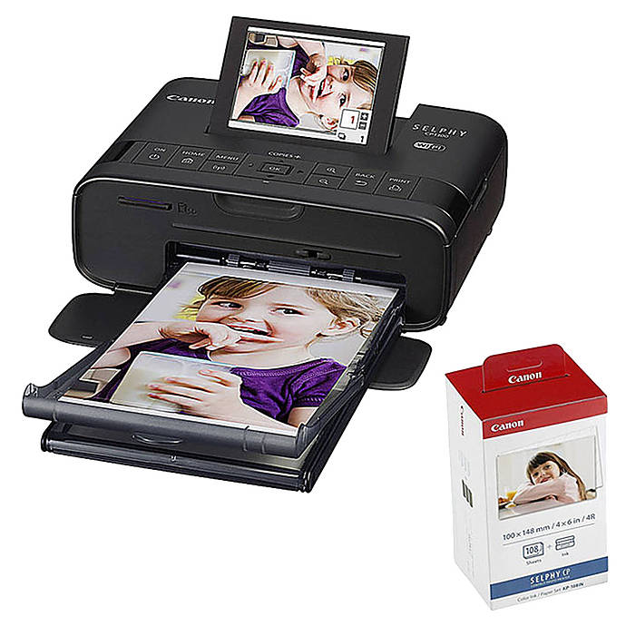 Canon SELPHY CP1300 Compact Photo Printer (Black) with KP-108 Ink