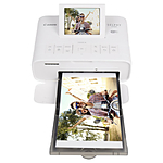 Canon SELPHY CP1300 Compact Photo Printer (White) w/ KP-108 Cloth  and  Cable 5