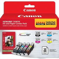 Canon PGI-220/CLI-221 Combo Pack with PP-201 for Canon Pixma MX860 and MP620 0