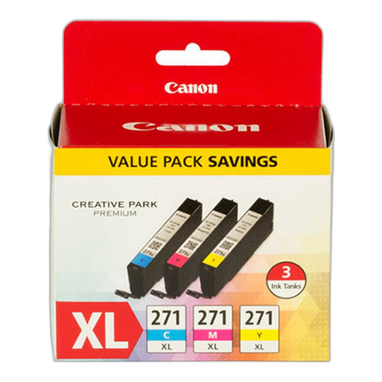 Canon CLI-271XL Cyan Magenta and Yellow 3 Color Pack