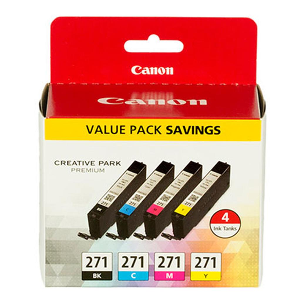Canon CLI-271 Black Cyan Magenta and Yellow 4 Color Pack