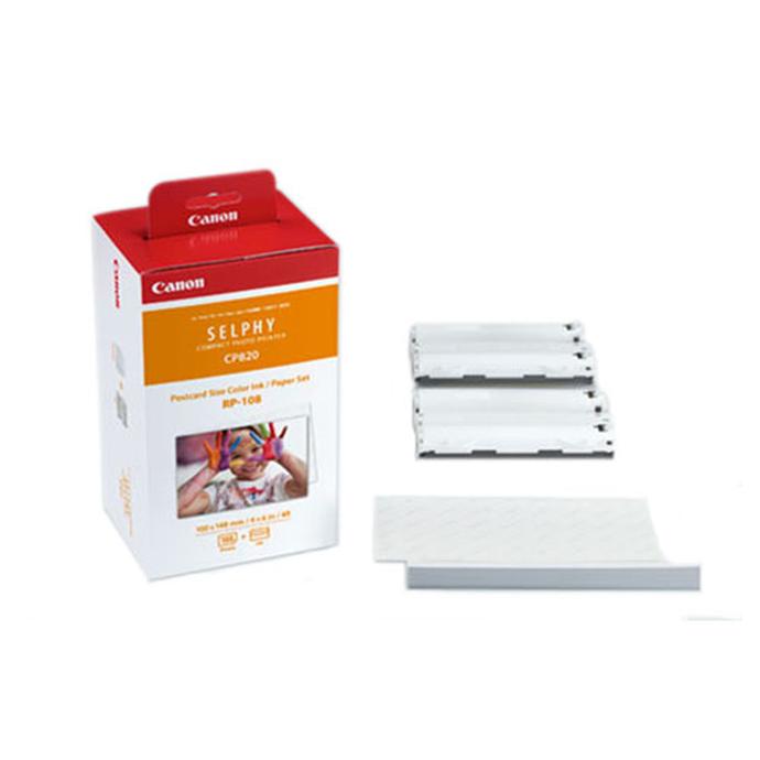 LW Compatible KP-108IN Color Ink & Paper Set For Canon Selphy CP1300, CP1200, CP1500
