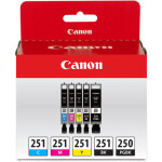 Canon PGI-250  and  CLI-251 5 Color Value Pack 0