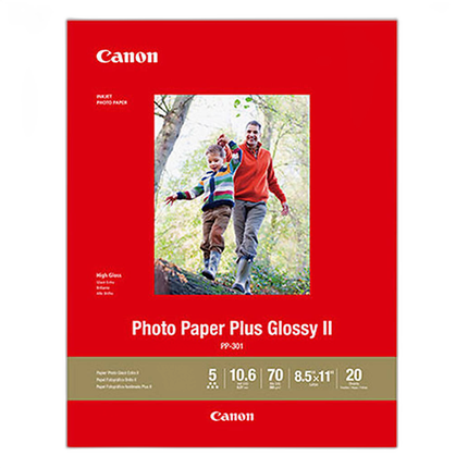 Canon 8.5x11 Photo Paper Plus Glossy II - 20 Sheets