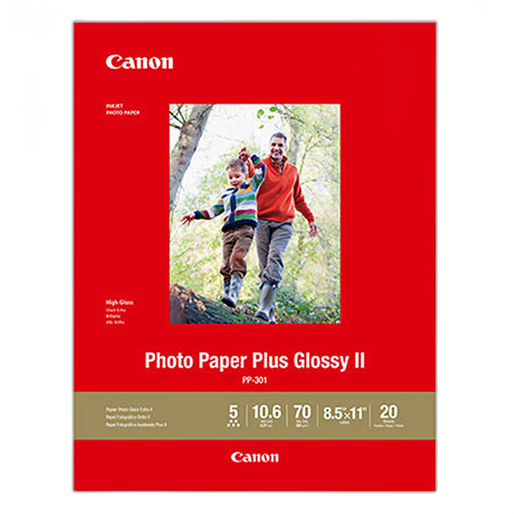 Canon 8.5x11 Photo Paper Plus Glossy II - 20 Sheets