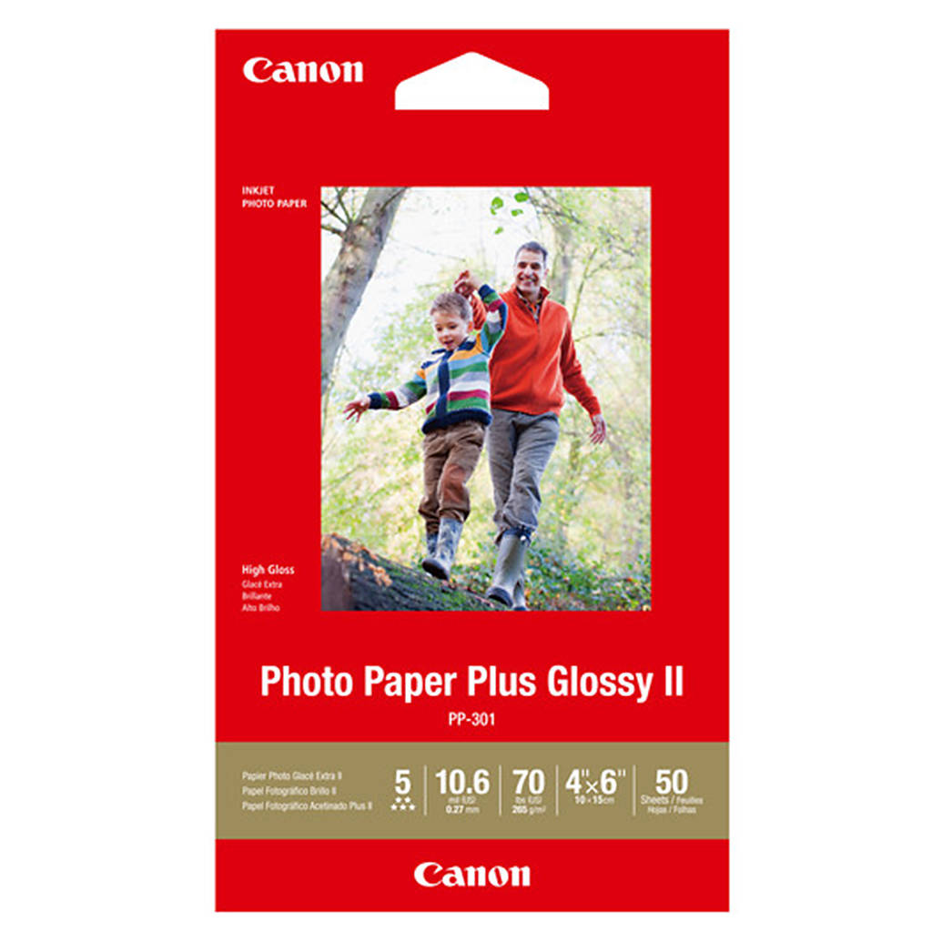 Canon 4x6 Photo Paper Plus Glossy II - 50 Sheets