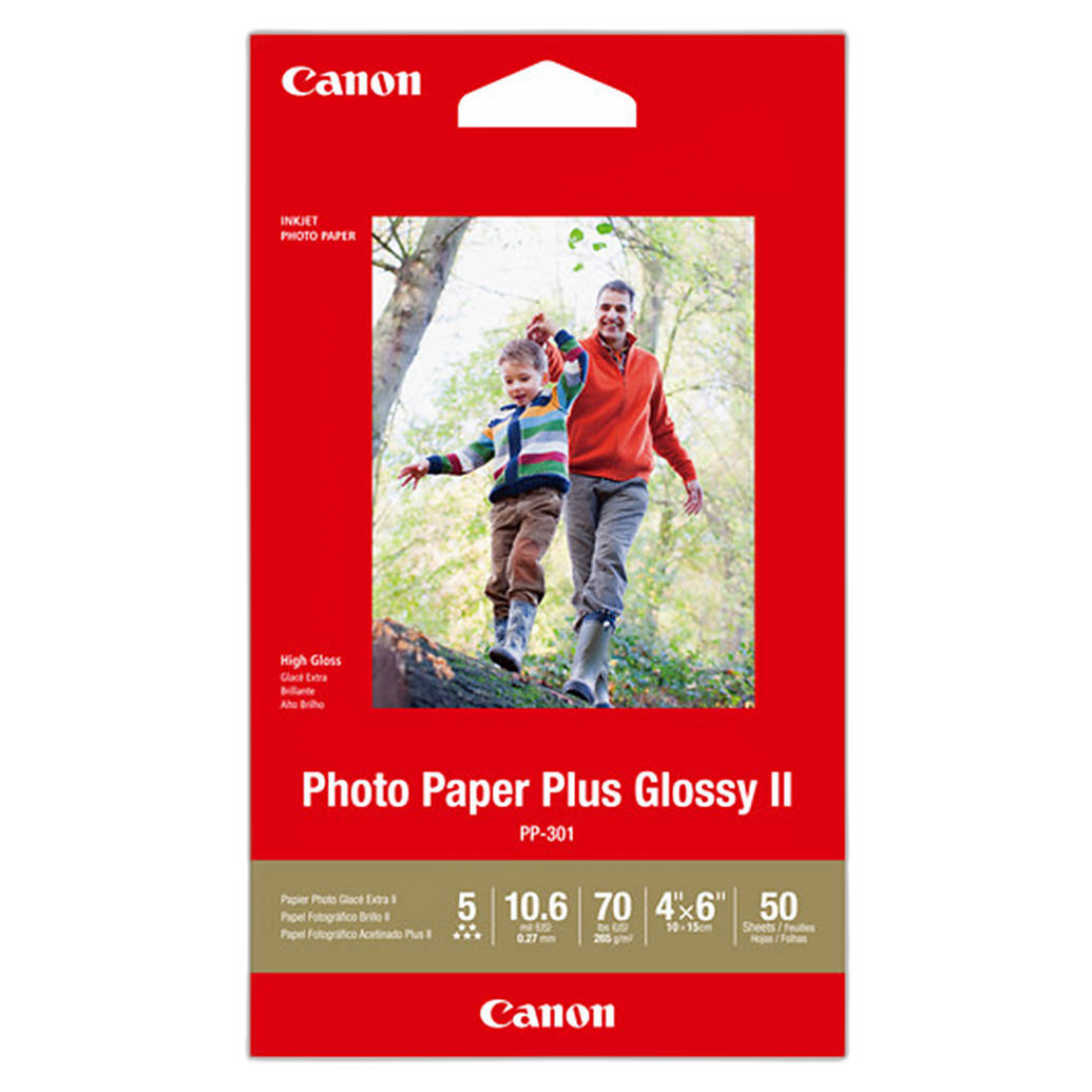 Canon 4x6 Photo Paper Plus Glossy II - 50 Sheets