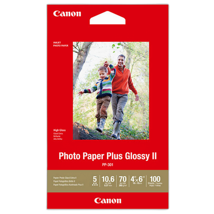 Canon 4x6 Photo Paper Plus Glossy II - 100 Sheets