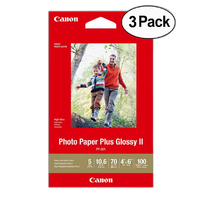 Canon 4x6in Photo Paper Plus Glossy II (3 Pack 300 Sheets) 0