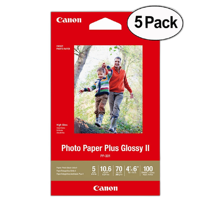 Canon 4x6in Photo Paper Plus Glossy II (5 Pack 500 Sheets)
