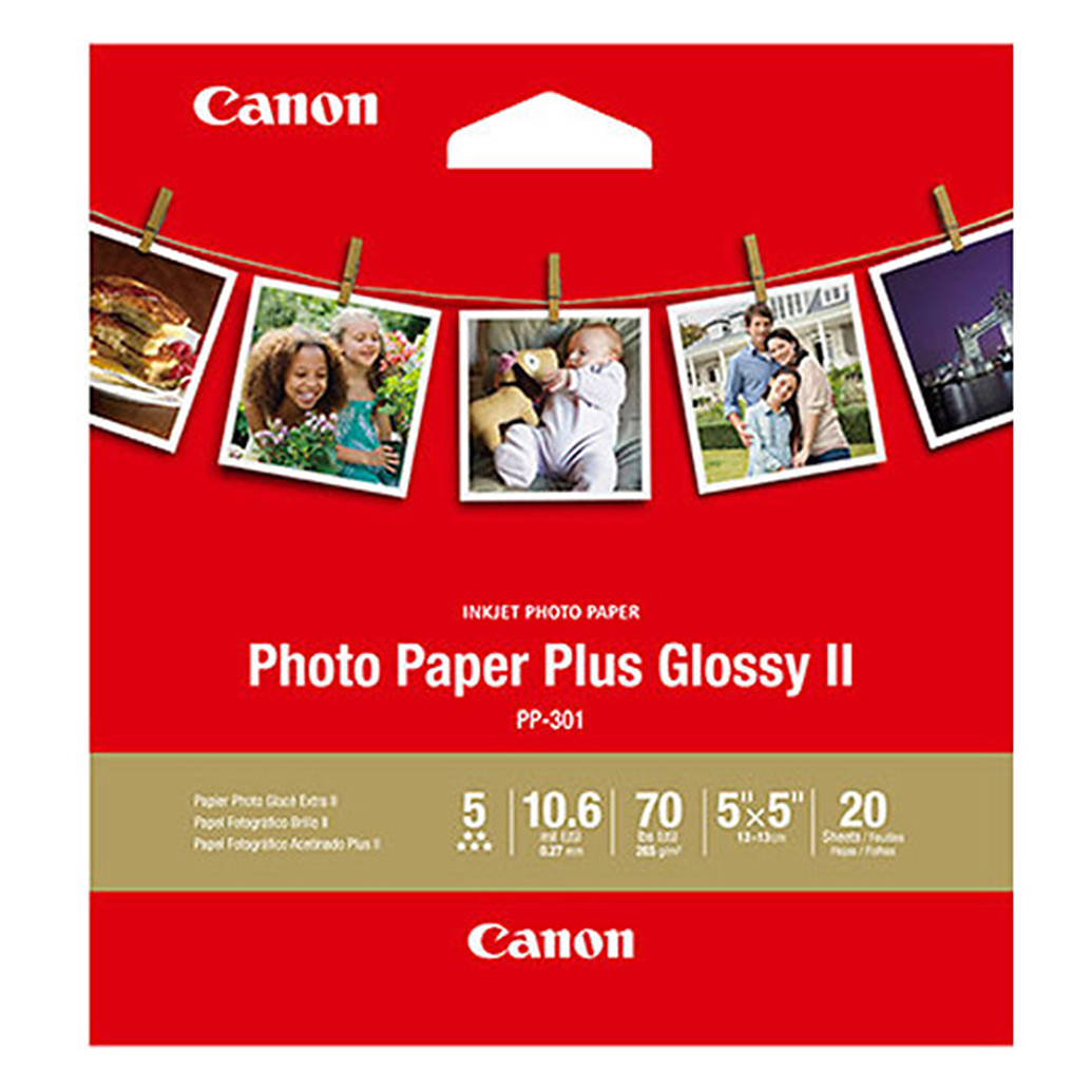 Canon 5x5 Photo Paper Plus Glossy II - 20 Sheets