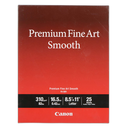 Canon 8.5x11 Premium Fine Art Smooth Paper - 25 Sheets